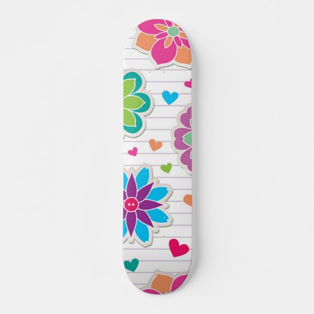 Flower pattern skateboard (Front)