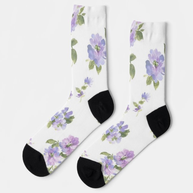 Flower pattern socks (Left)