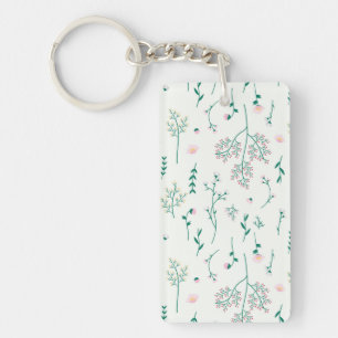 Flower Pattern Spring Floral Acrylic Key Ring