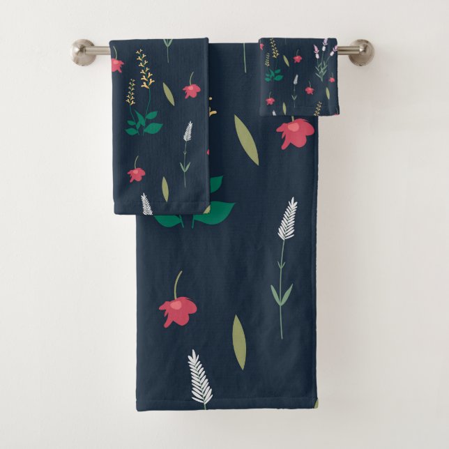 Flower Pattern Spring Floral Bath Towel Set (Insitu)