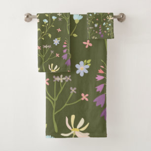 Flower Pattern Spring Floral Bath Towel Set