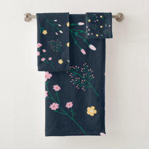 Flower Pattern Spring Floral Bath Towel Set