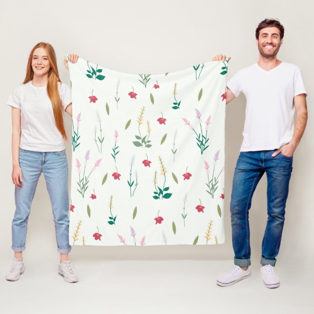 Flower Pattern Spring Floral Fleece Blanket (In Situ)