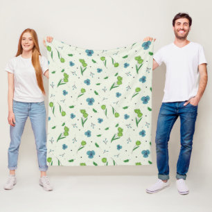 Flower Pattern Spring Floral Fleece Blanket