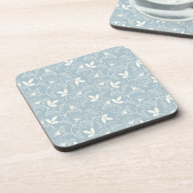 Flower Pattern Spring Floral Hard plastic Coaster (Left Side)