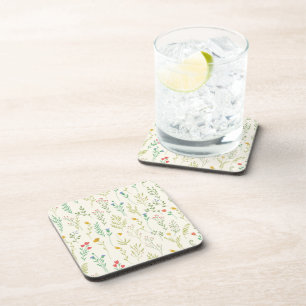 Flower Pattern Spring Floral Hard plastic Coaster