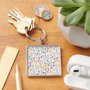 Flower Pattern Spring Floral Key Ring