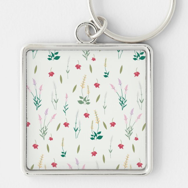 Flower Pattern Spring Floral Key Ring (Front)