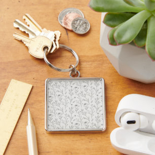 Flower Pattern Spring Floral Key Ring