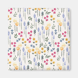 Flower Pattern Spring Floral Square Magnet
