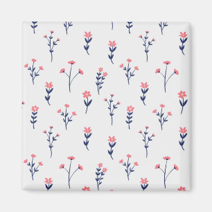 Flower Pattern Spring Floral Square Magnet