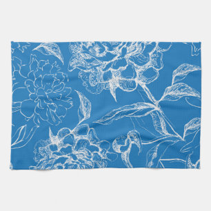 Flower pattern tea towel