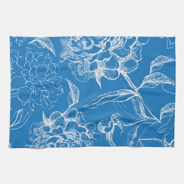 Flower pattern tea towel (Horizontal)