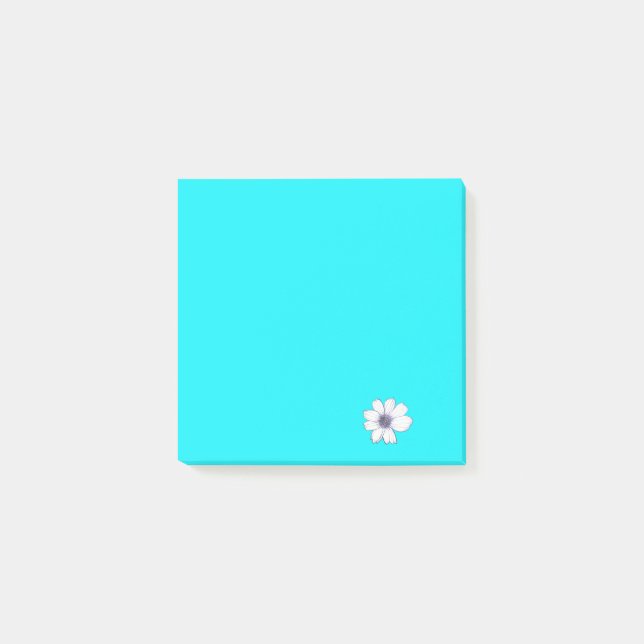 Flower Pattern Teal Post-it Notes (Front)