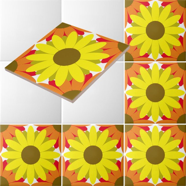 Flower Pattern Template Ceramic Tile (Creator Uploaded)