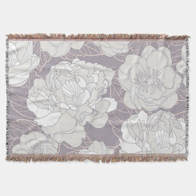 Flower pattern throw blanket (Front)