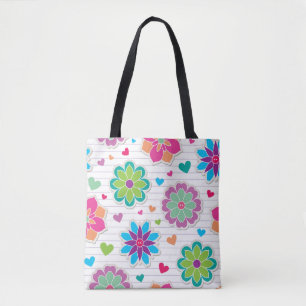Flower pattern tote bag