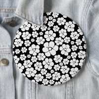 Flower Pattern - White on Black