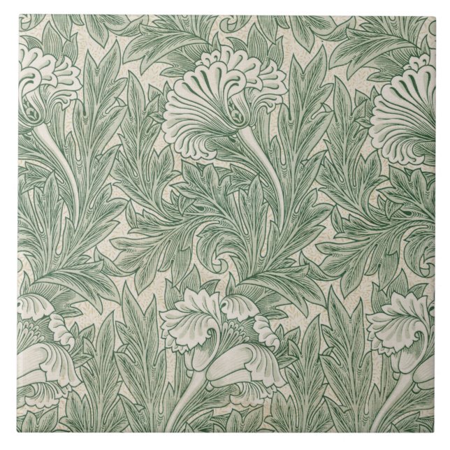 Flower Pattern, William Morris Ceramic Tile (Front)