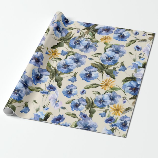 Flower pattern wrapping paper (Unrolled)
