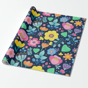 Flower pattern wrapping paper