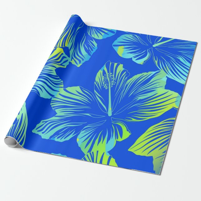Flower pattern wrapping paper (Unrolled)