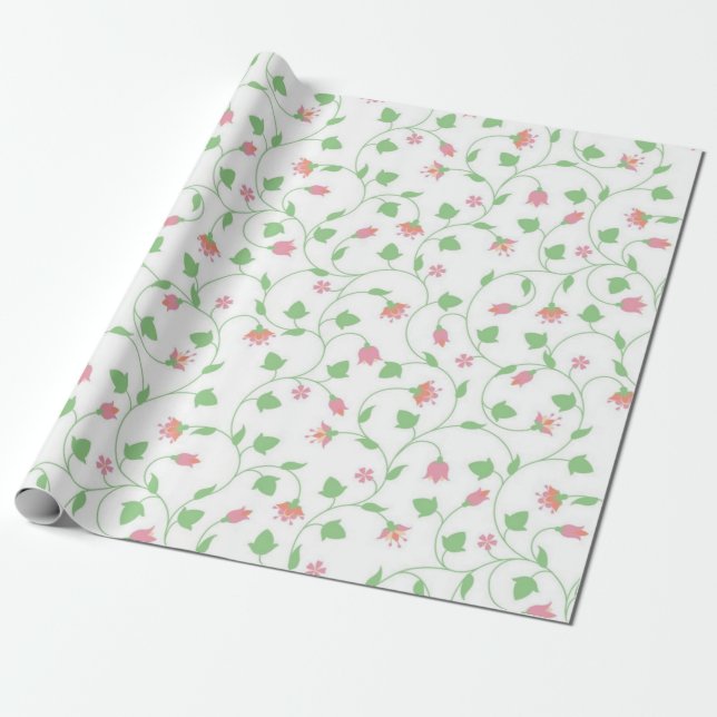 Flower pattern wrapping paper (Unrolled)