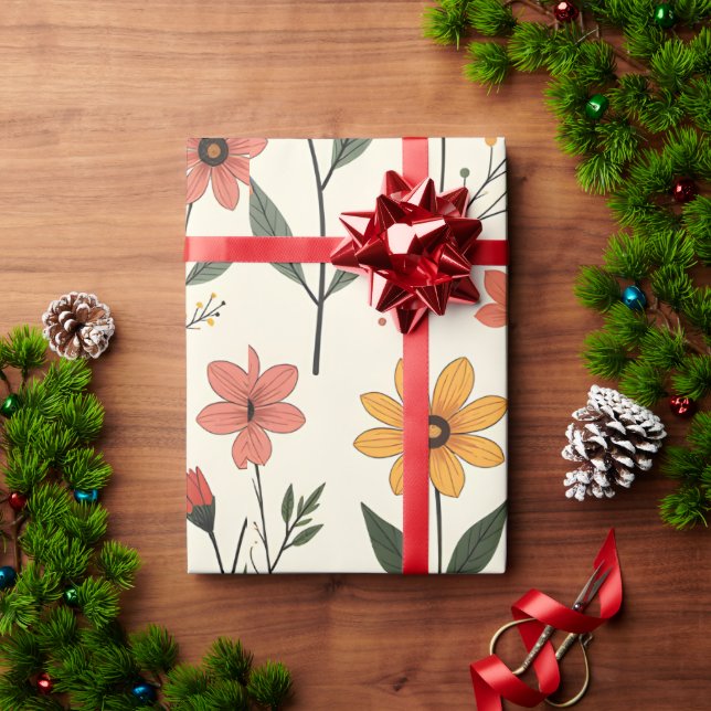 Flower Pattern Wrapping Paper | Elegant Floral Gif (Holiday Gift)