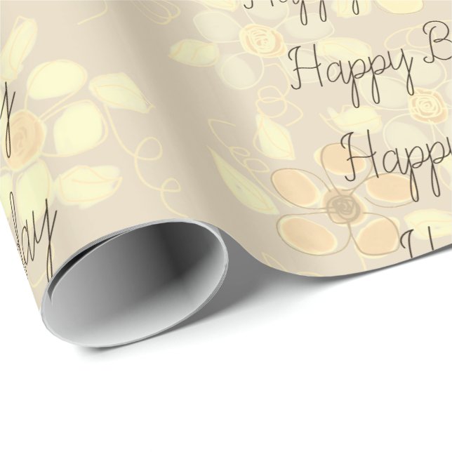 Flower Patterned Designer Wrapping Paper (Roll Corner)