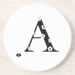 Flower Patterned Letter A Coaster