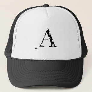Flower Patterned Letter A Trucker Hat