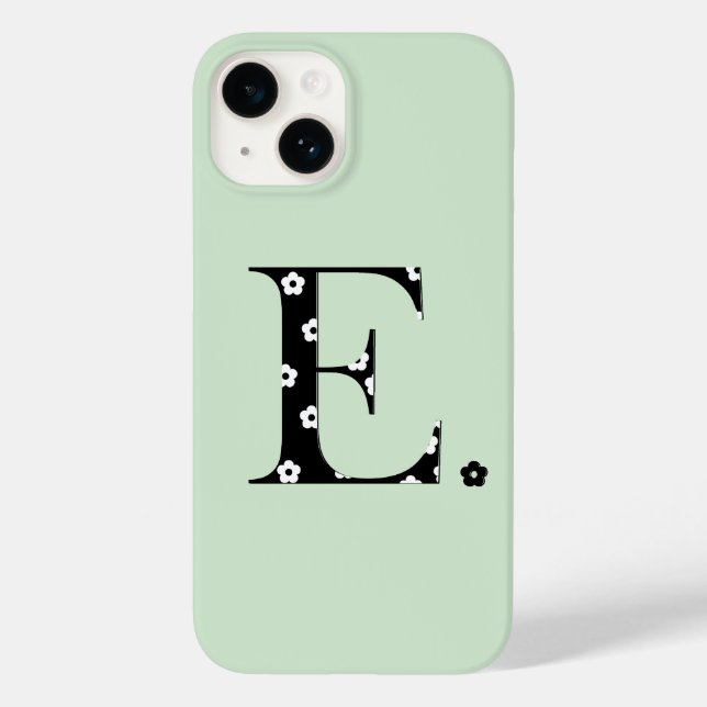flower Patterned Letter E Case-Mate iPhone Case (Back)