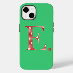 flower Patterned Letter E red & dots) Case-Mate iP Case-Mate iPhone 14 Case