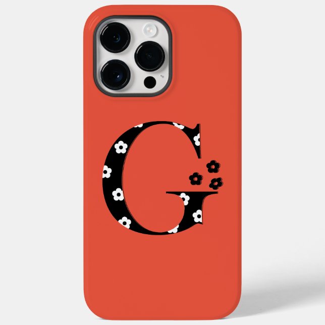 flower Patterned Letter G Case-Mate iPhone Case (Back)