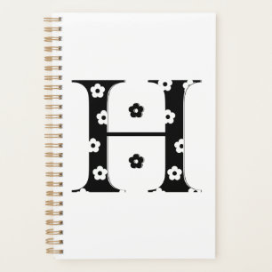 Flower Patterned letter H Planner