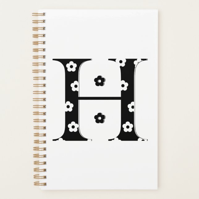 Flower Patterned letter H Planner (Front)