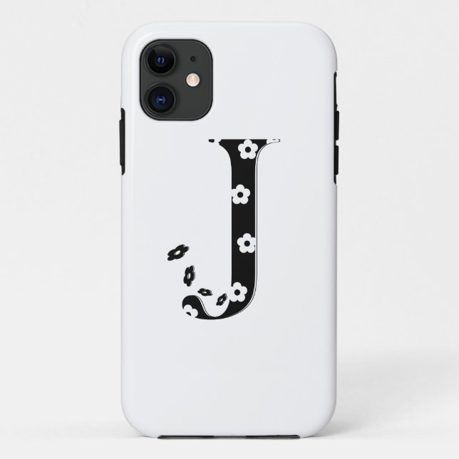 flower Patterned Letter J Case-Mate iPhone Case (Back)