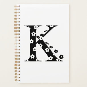 Flower Patterned Letter K Planner