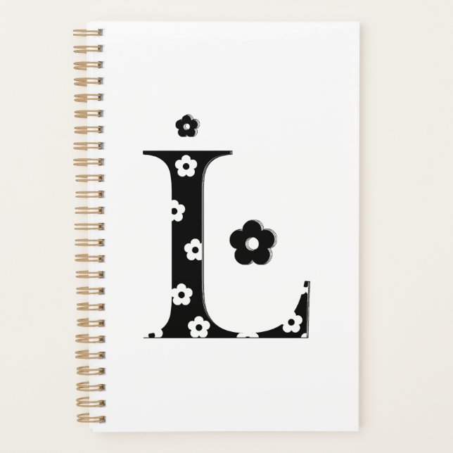 Flower Patterned Letter L Planner (Front)