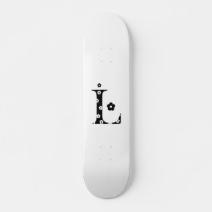 flower Patterned Letter L Skateboard