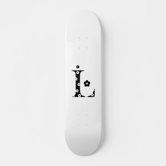 flower Patterned Letter L Skateboard (Front)