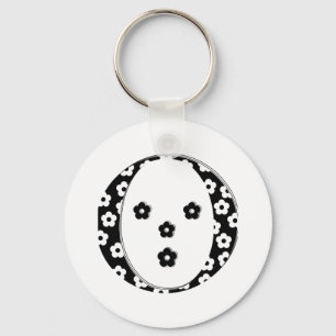 flower Patterned Letter O Key Ring