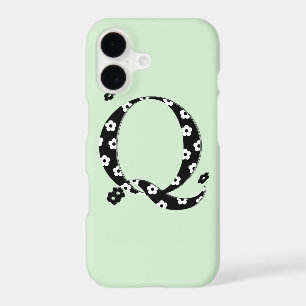 flower Patterned Letter Q Case-Mate iPhone Case