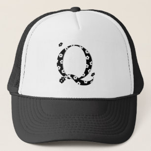 flower Patterned Letter Q Trucker Hat
