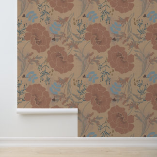 Flower patterns in trend colors wallpaper