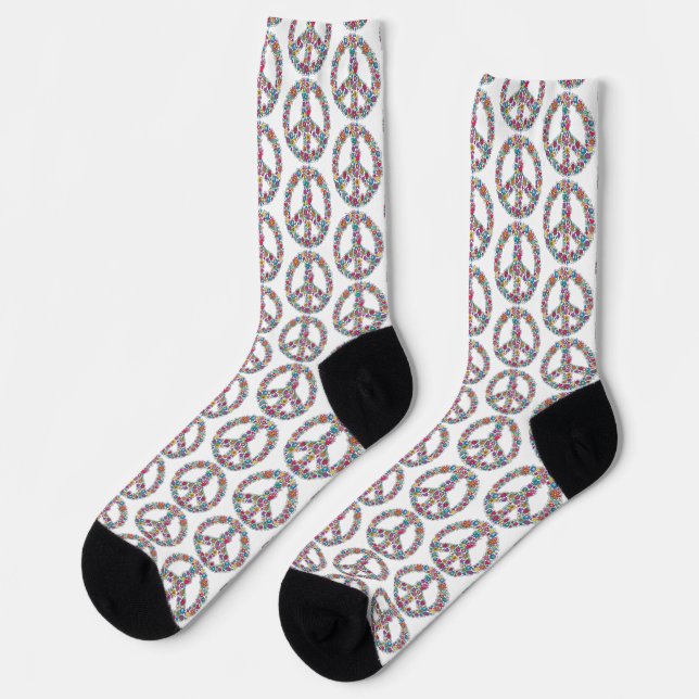 Flower Peace Sign Socks (Left)