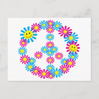 Flower Peace Sign w Faces