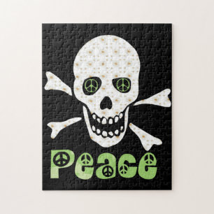 Flower Peace Skull Jigsaw Puzzle