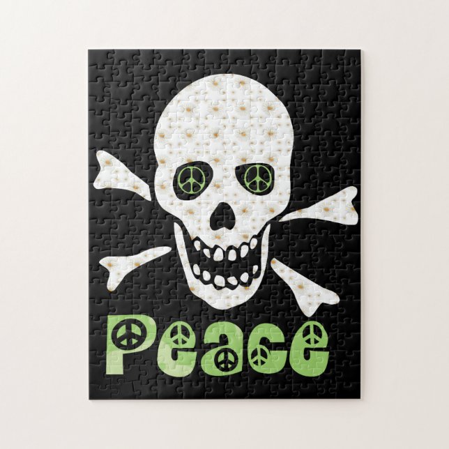 Flower Peace Skull Jigsaw Puzzle (Vertical)