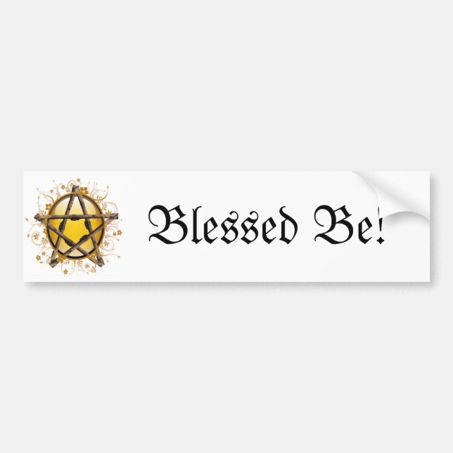 Flower Pentagram Bumper Sticker (Front)